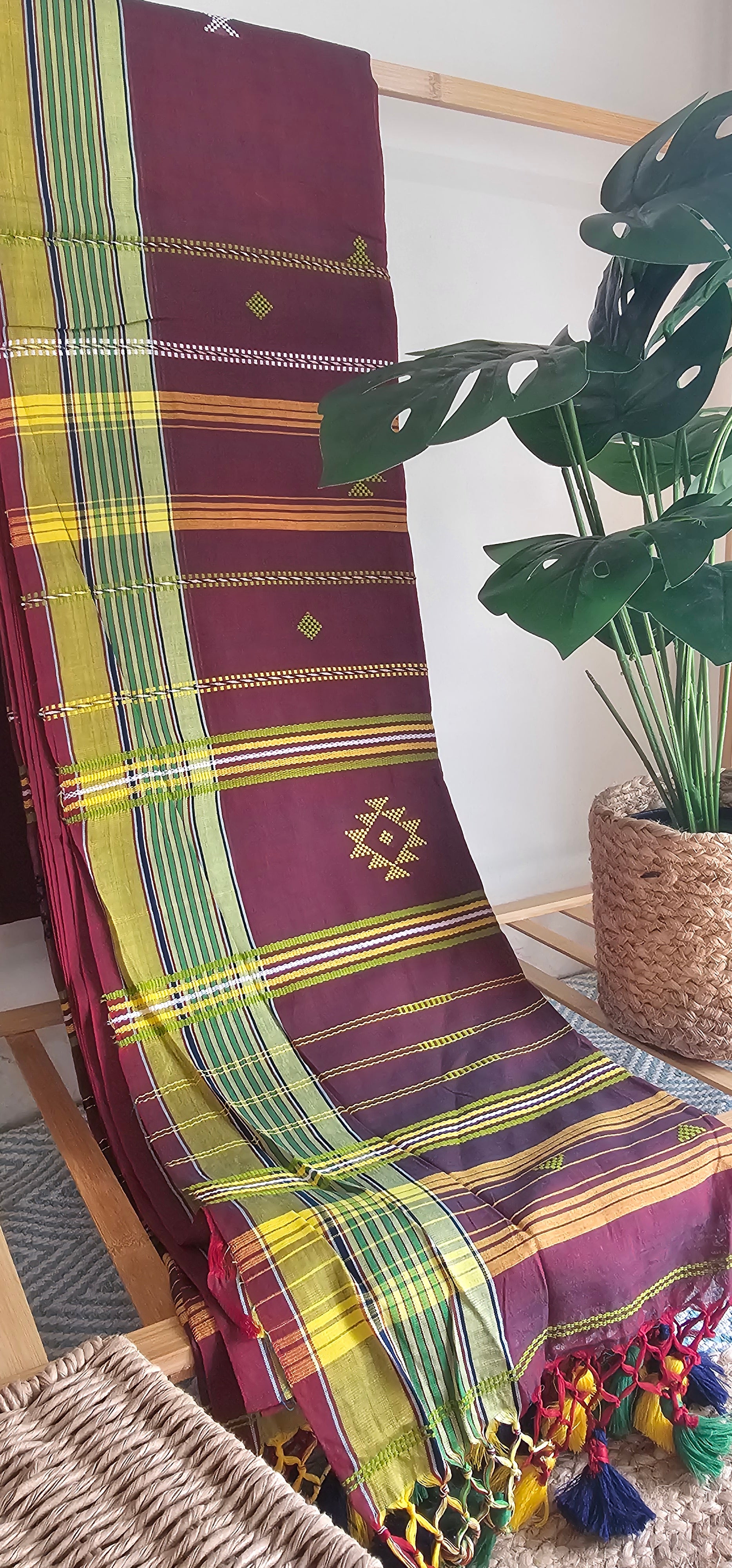 RAKTA KASTURI - Bhujodi Style Bengal Handloom