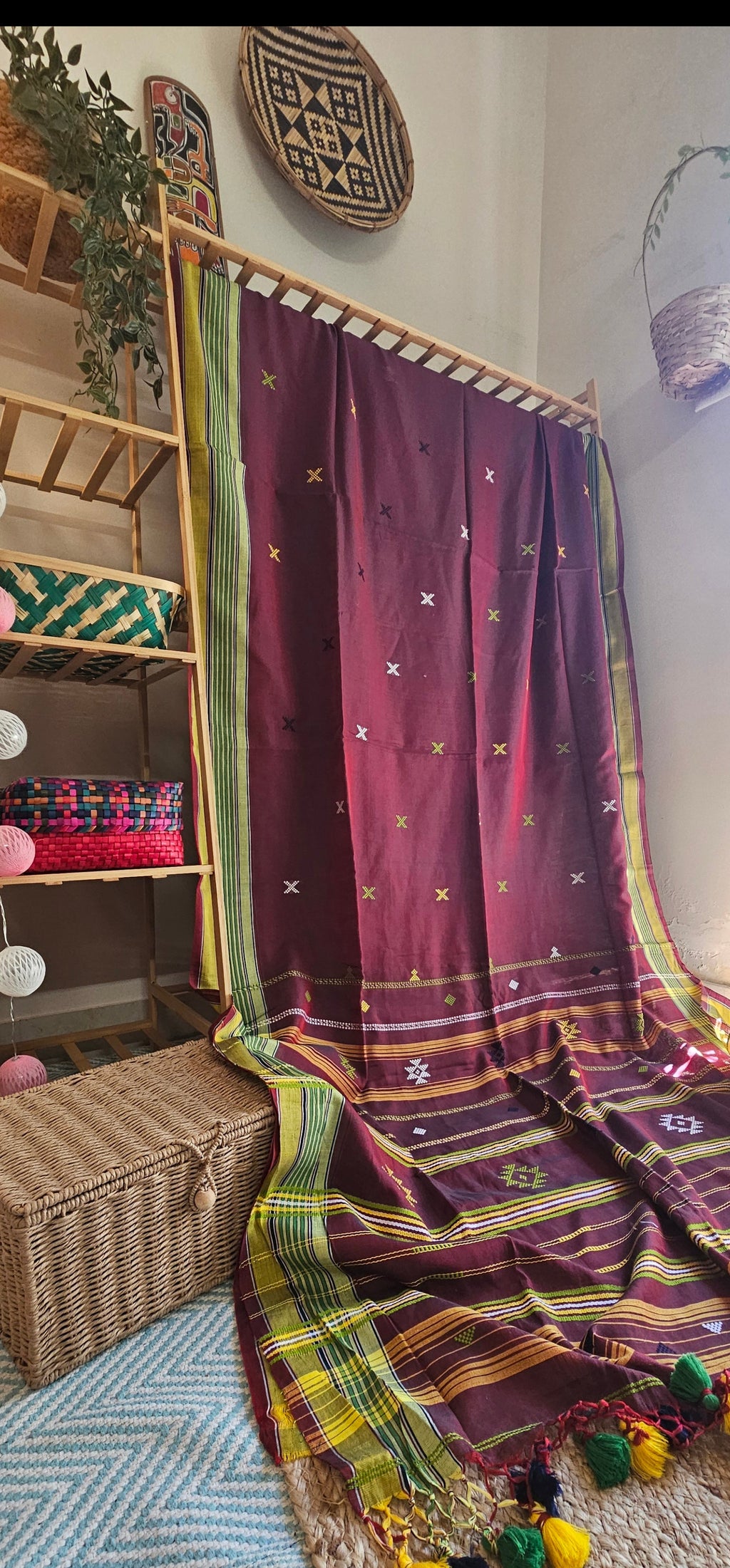 RAKTA KASTURI - Bhujodi Style Bengal Handloom