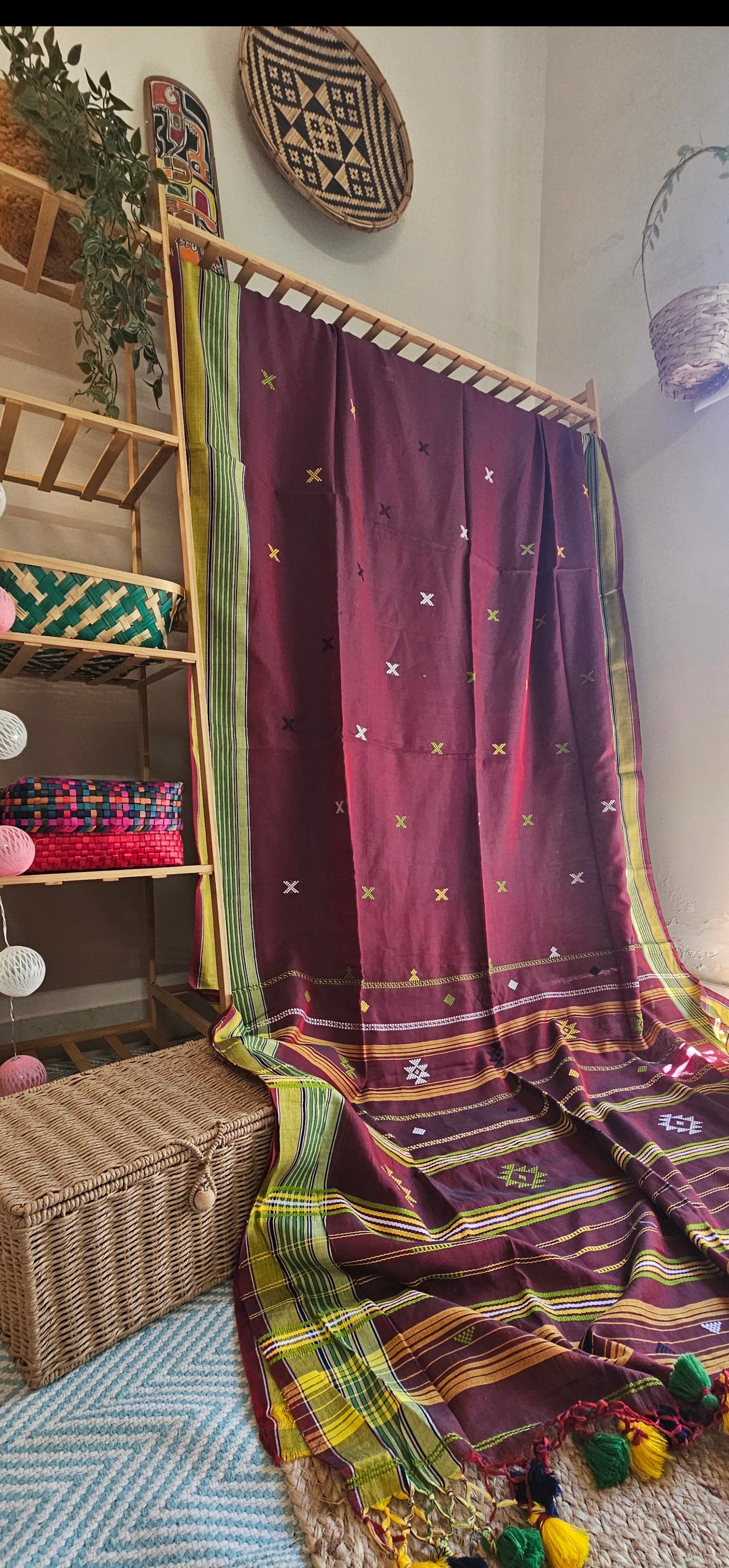 RAKTA KASTURI - Bhujodi Style Bengal Handloom