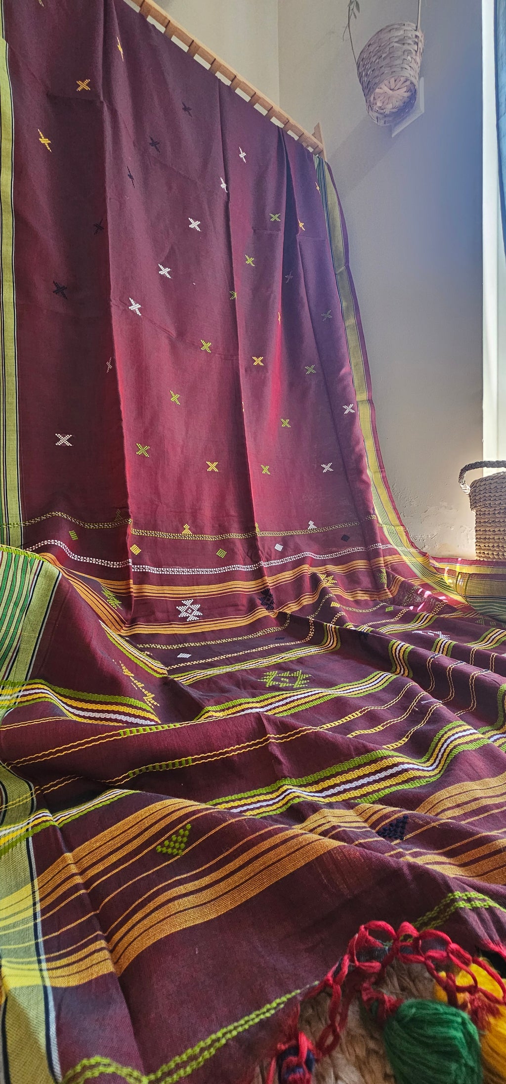 RAKTA KASTURI - Bhujodi Style Bengal Handloom