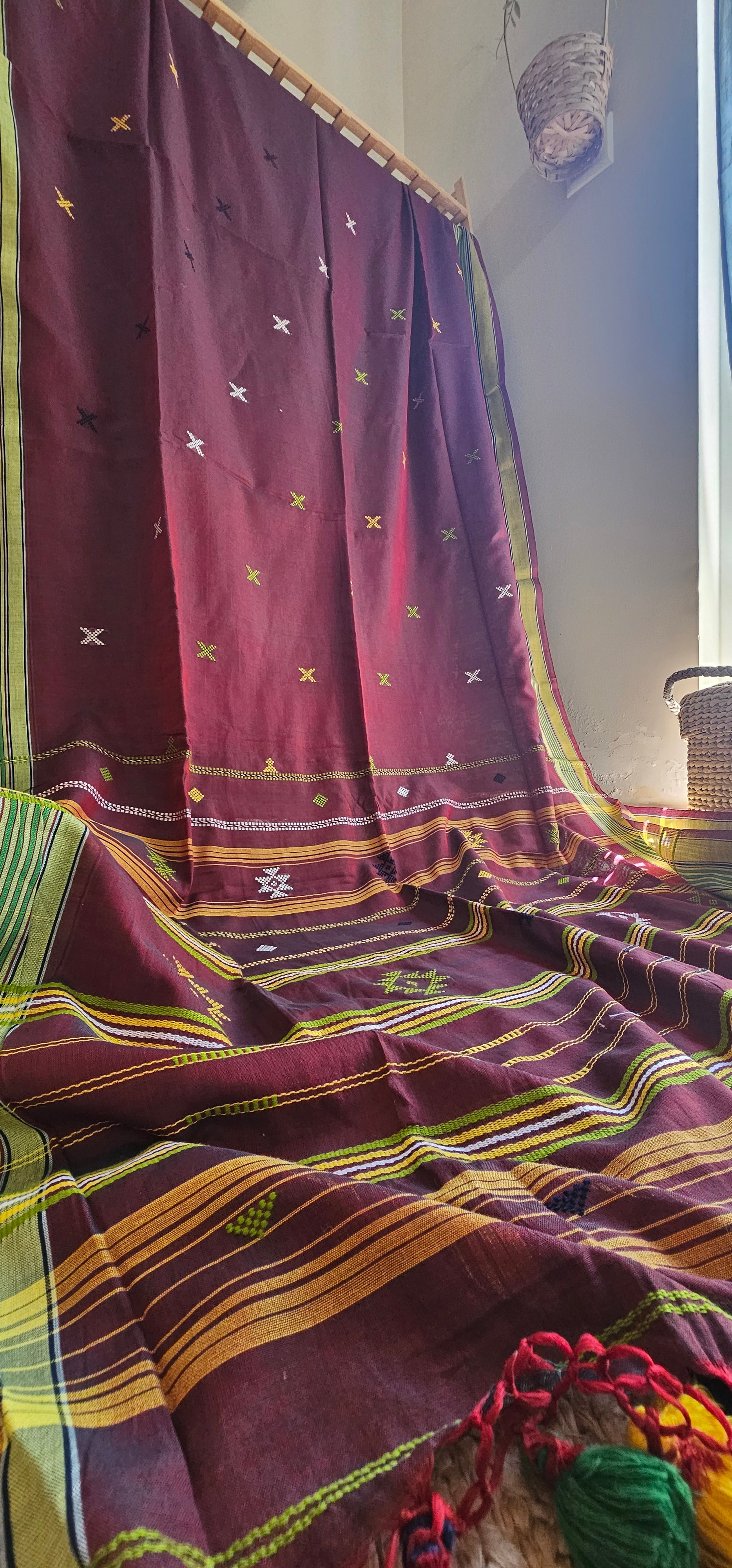 RAKTA KASTURI - Bhujodi Style Bengal Handloom