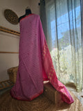 GULABI REET - Handloom Jamdani Khadi  Cotton