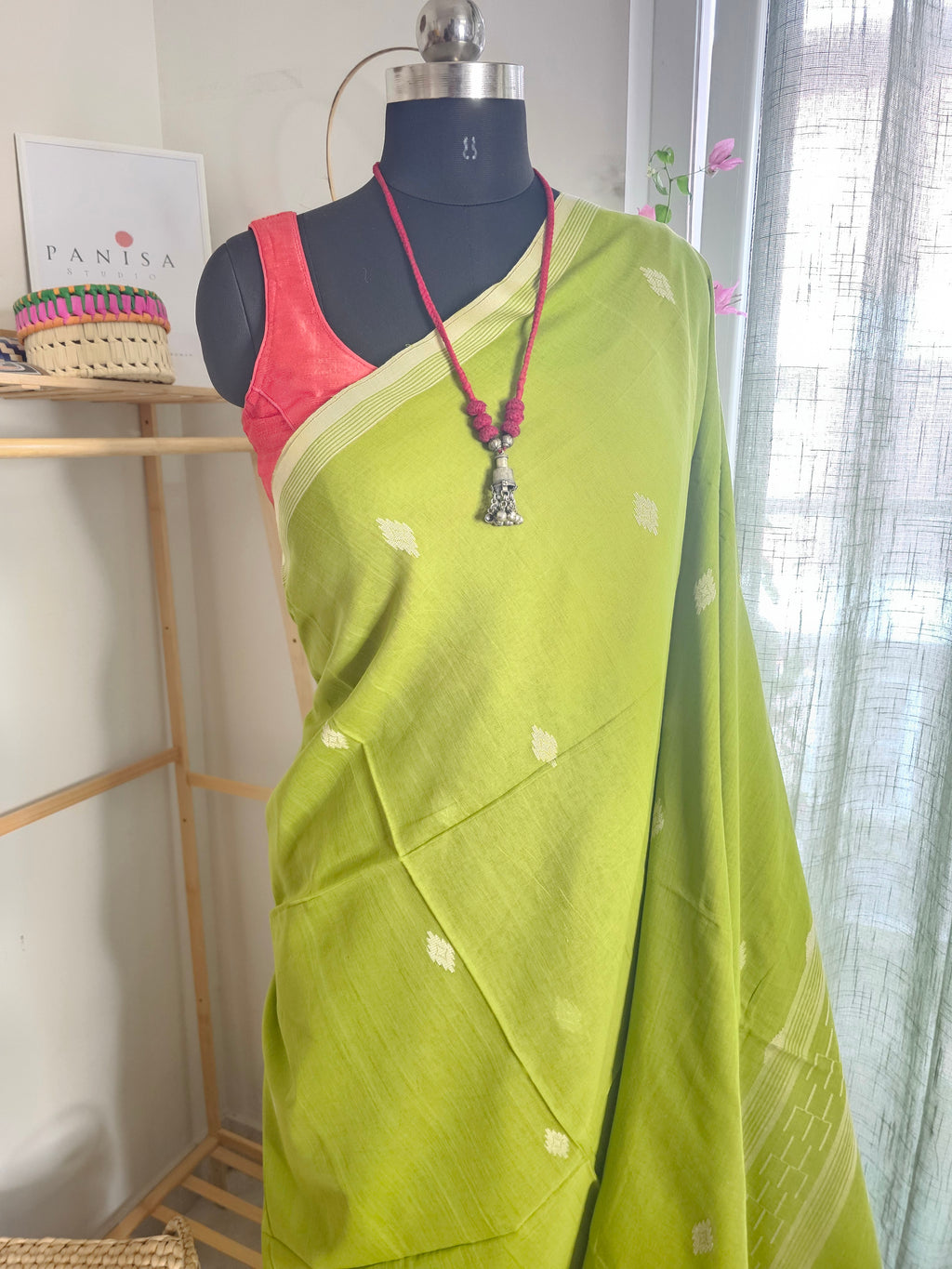 NOIRA JAMDANI – Pistachio Green - Fresh as spring foliage and delicately woven with timeless artistry