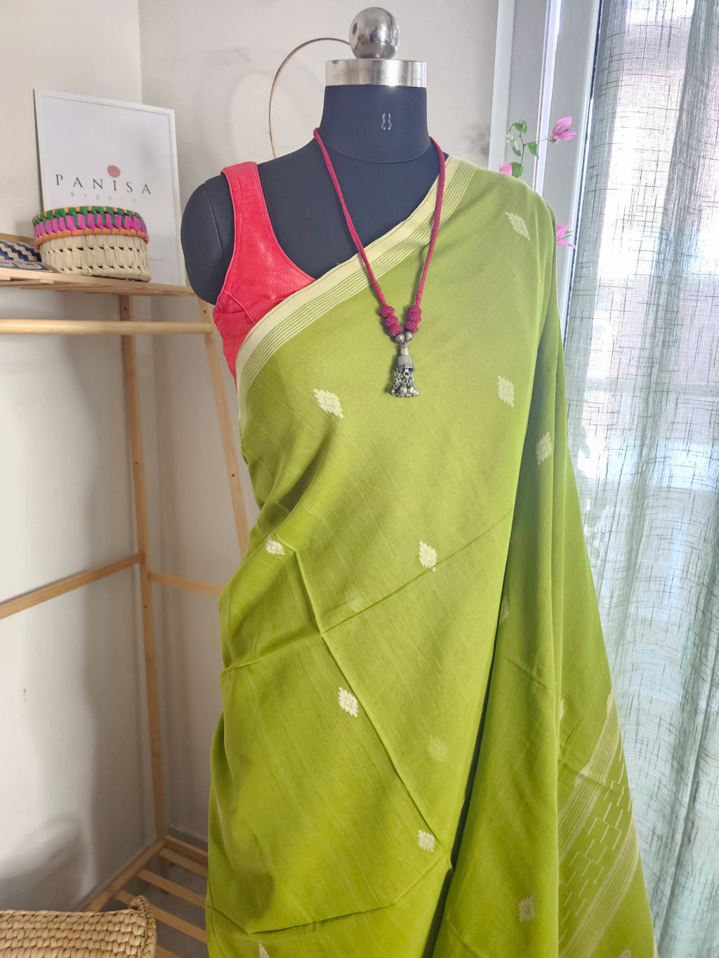 NOIRA JAMDANI – Pistachio Green - Fresh as spring foliage and delicately woven with timeless artistry