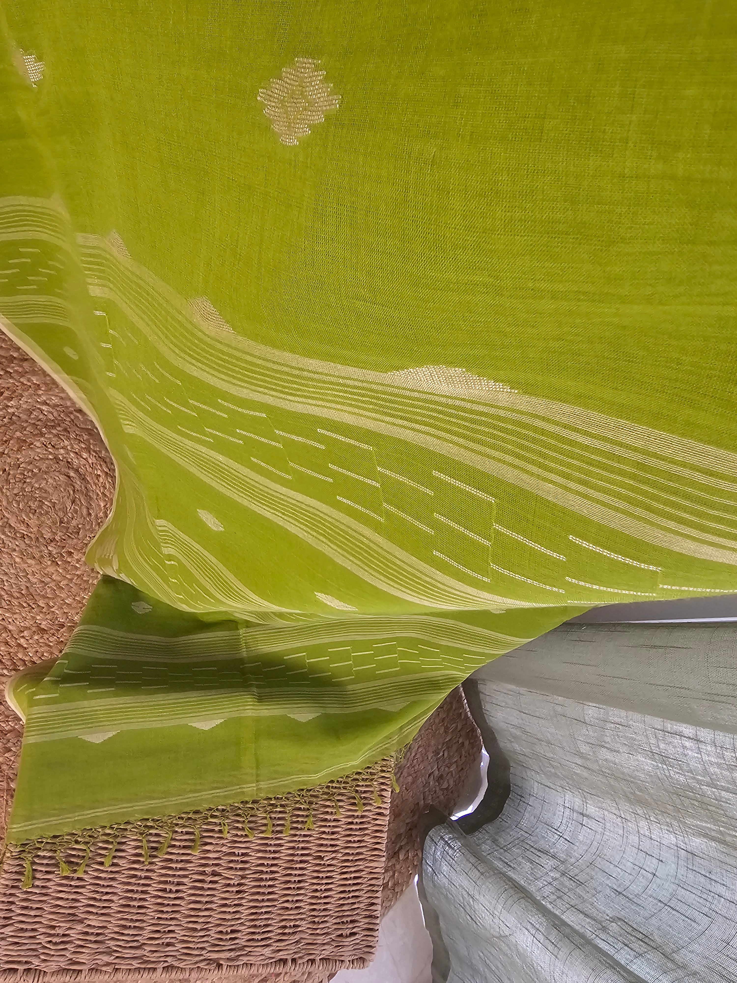 NOIRA JAMDANI – Pistachio Green - Fresh as spring foliage and delicately woven with timeless artistry