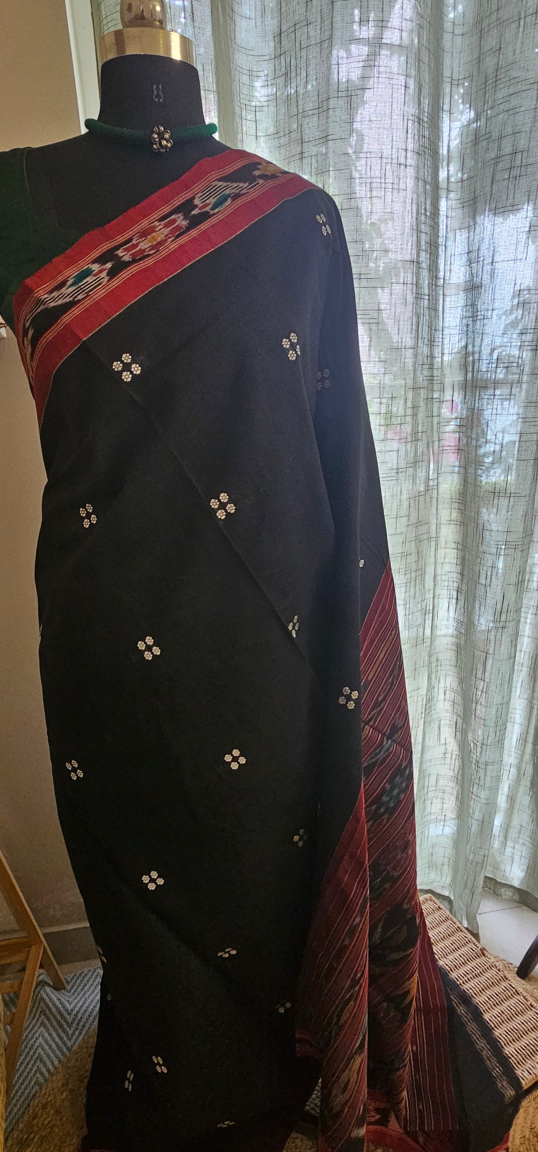 KALINGA NOIR - Authentic Odisha Pittala Cotton Saree