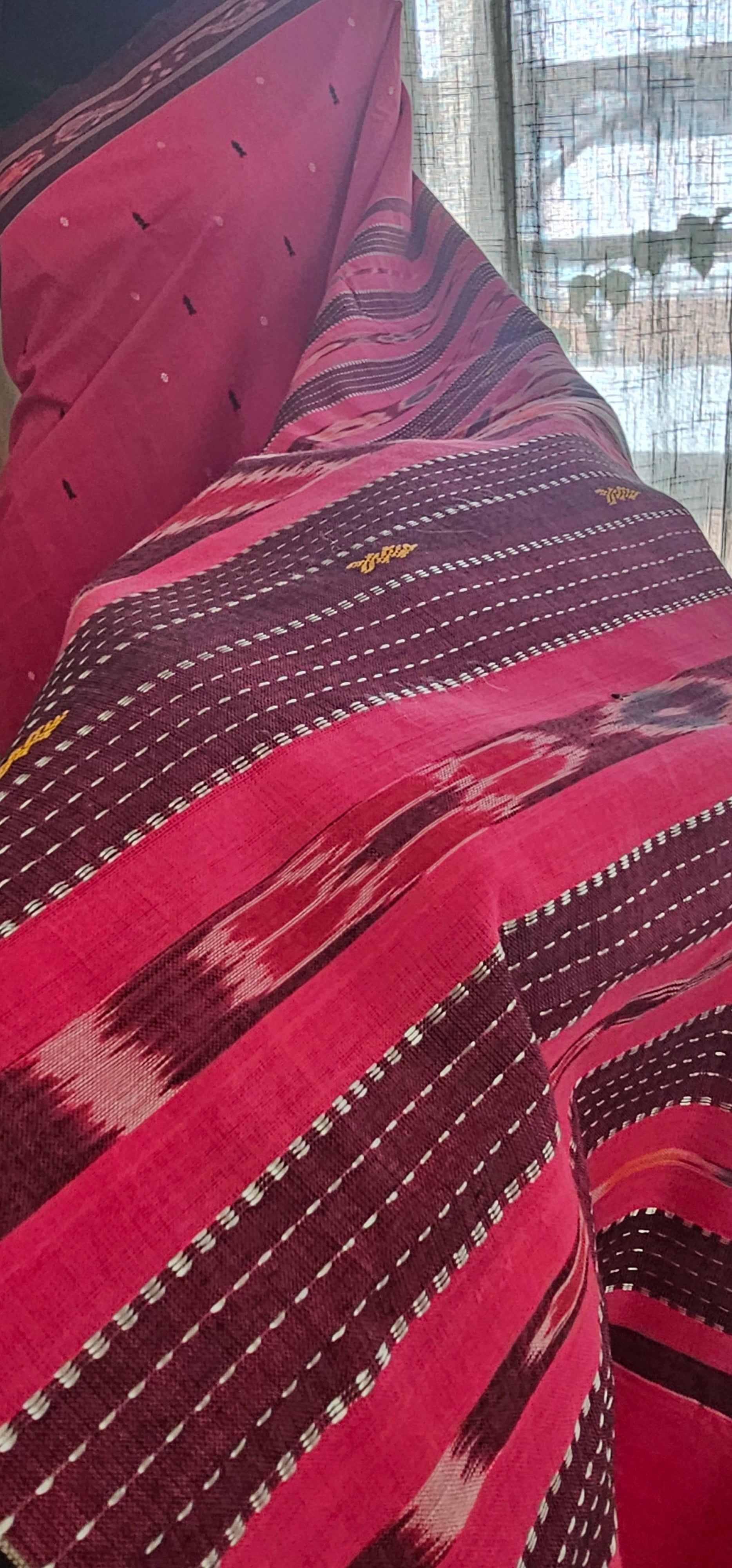 CHADHEI PINKA - Handcrafted Pittala cotton saree from Odisha
