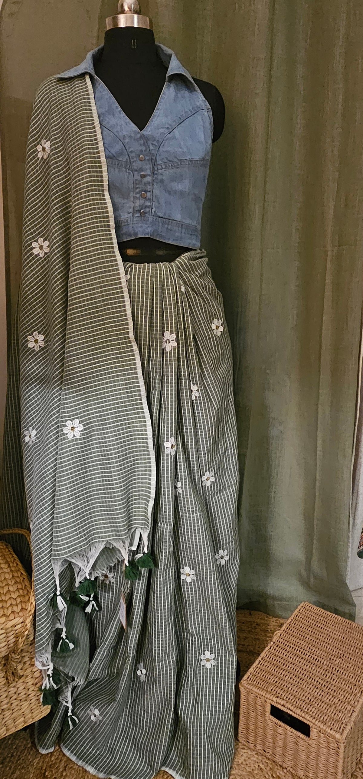 HARI PHOOL SAHELI -  Earthy green — grounded, subtle & refreshing