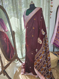 MAYURA – Maroon with Cream Border