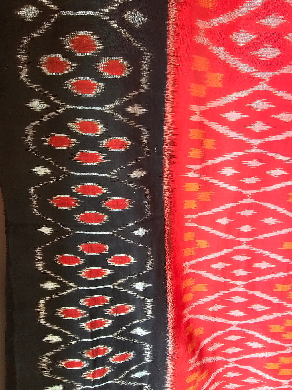 INDRANI Sindura | Authentic Handwoven Weft Ikkat Cotton Saree