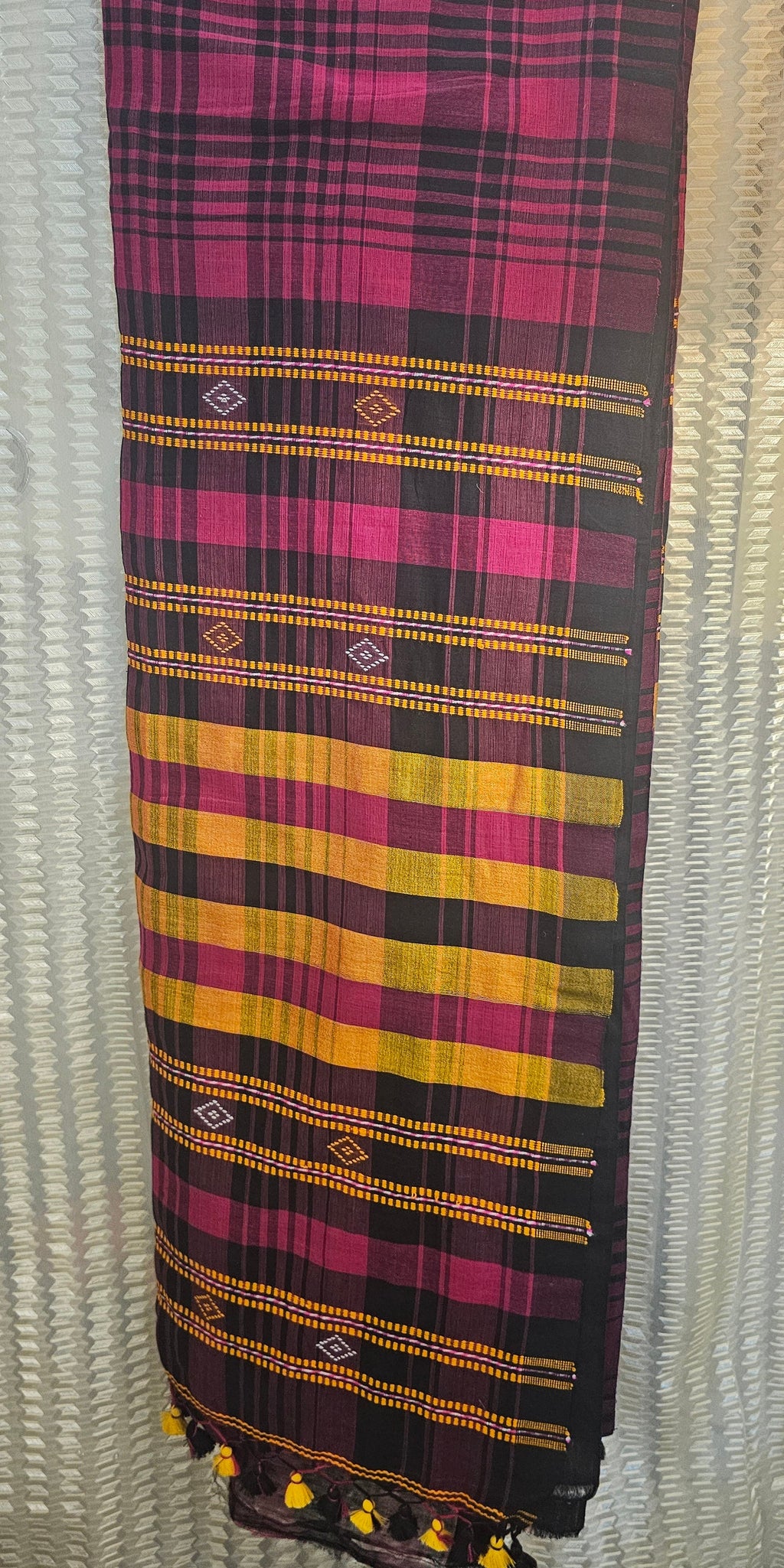 VARSHAA PINK | Bhujodi-inspired weave Cotton Saree