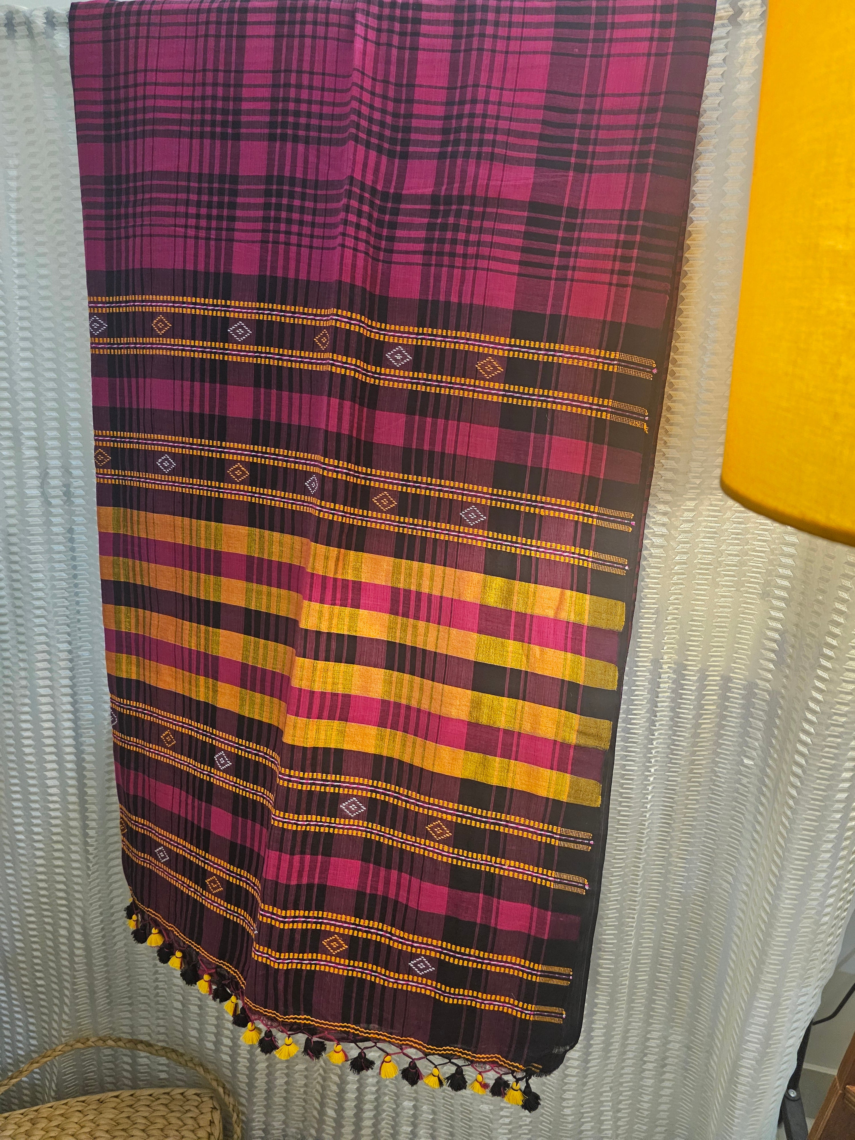 VARSHAA PINK | Bhujodi-inspired weave Cotton Saree