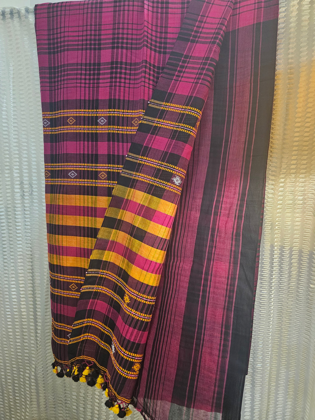 VARSHAA PINK | Bhujodi-inspired weave Cotton Saree