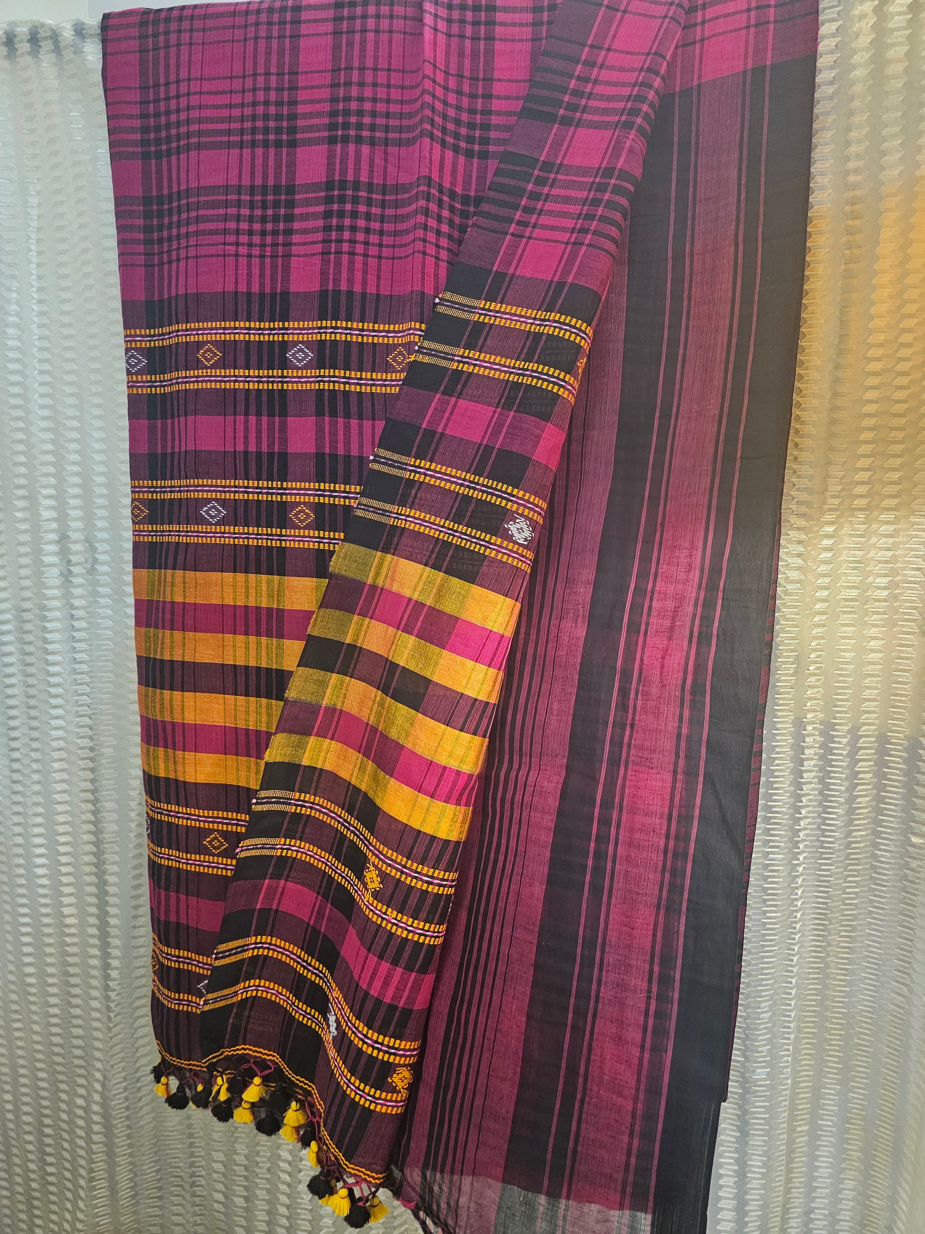 VARSHAA PINK | Bhujodi-inspired weave Cotton Saree