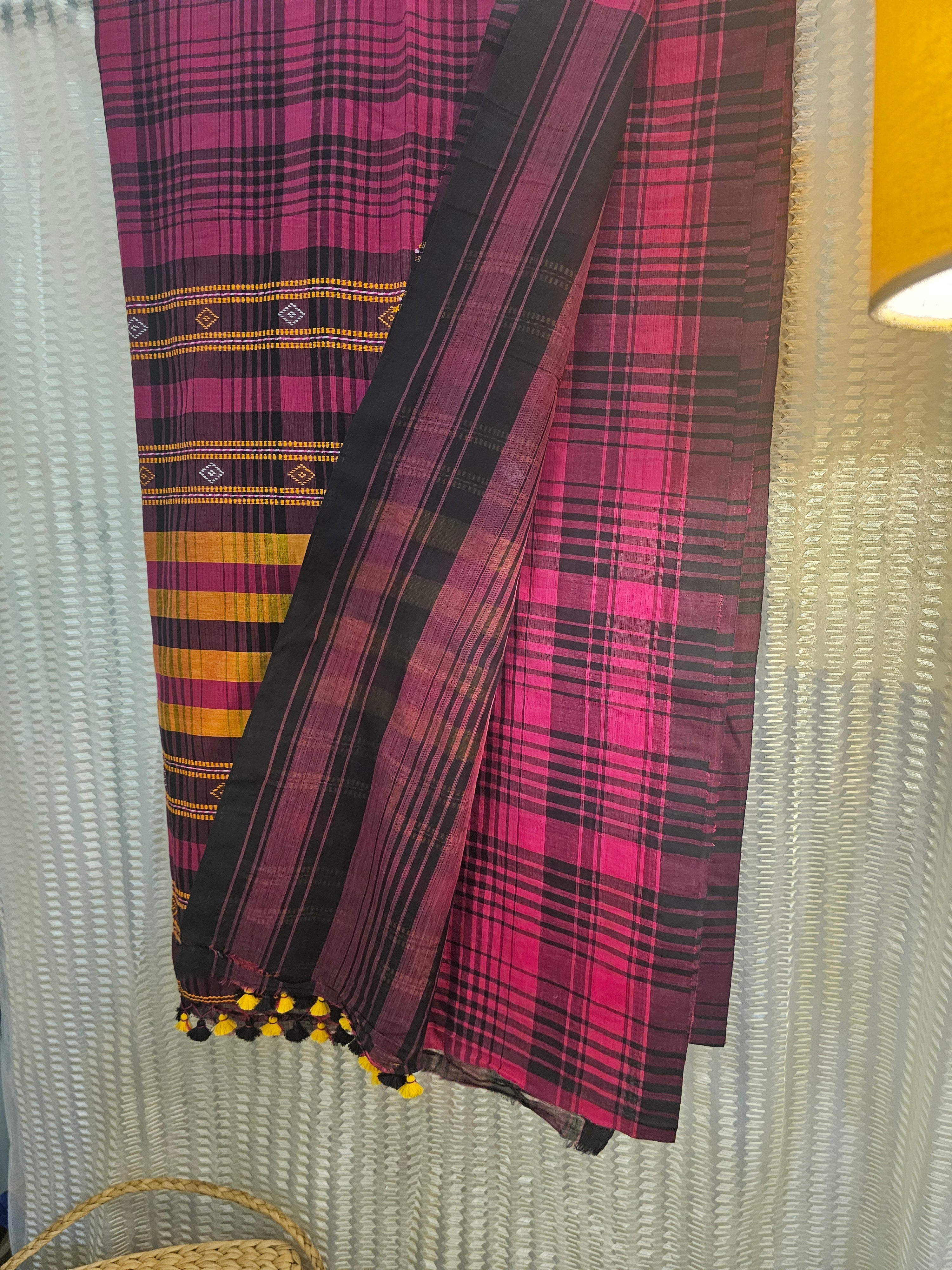 VARSHAA PINK | Bhujodi-inspired weave Cotton Saree