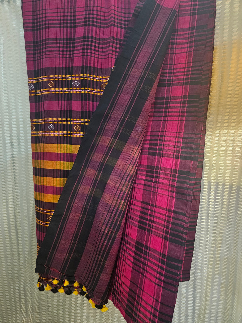 VARSHAA PINK | Bhujodi-inspired weave Cotton Saree