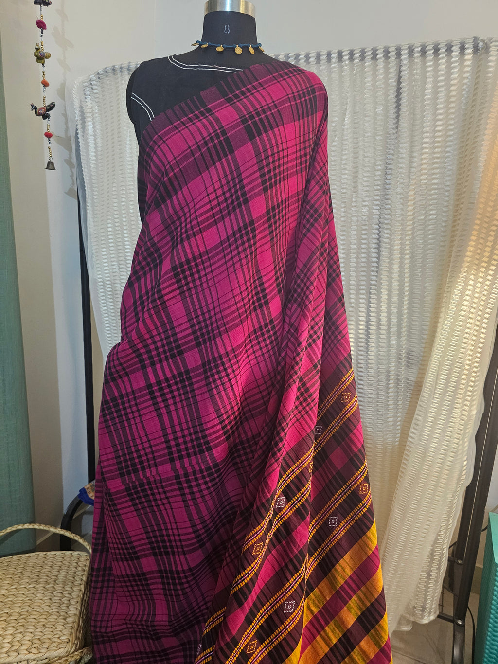 VARSHAA PINK | Bhujodi-inspired weave Cotton Saree