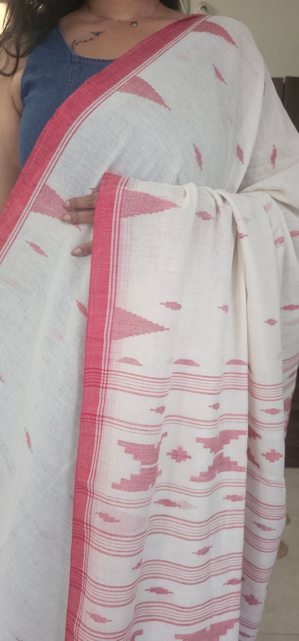 Neerja | Bengal Handloom Needle Jamdani Cotton Saree