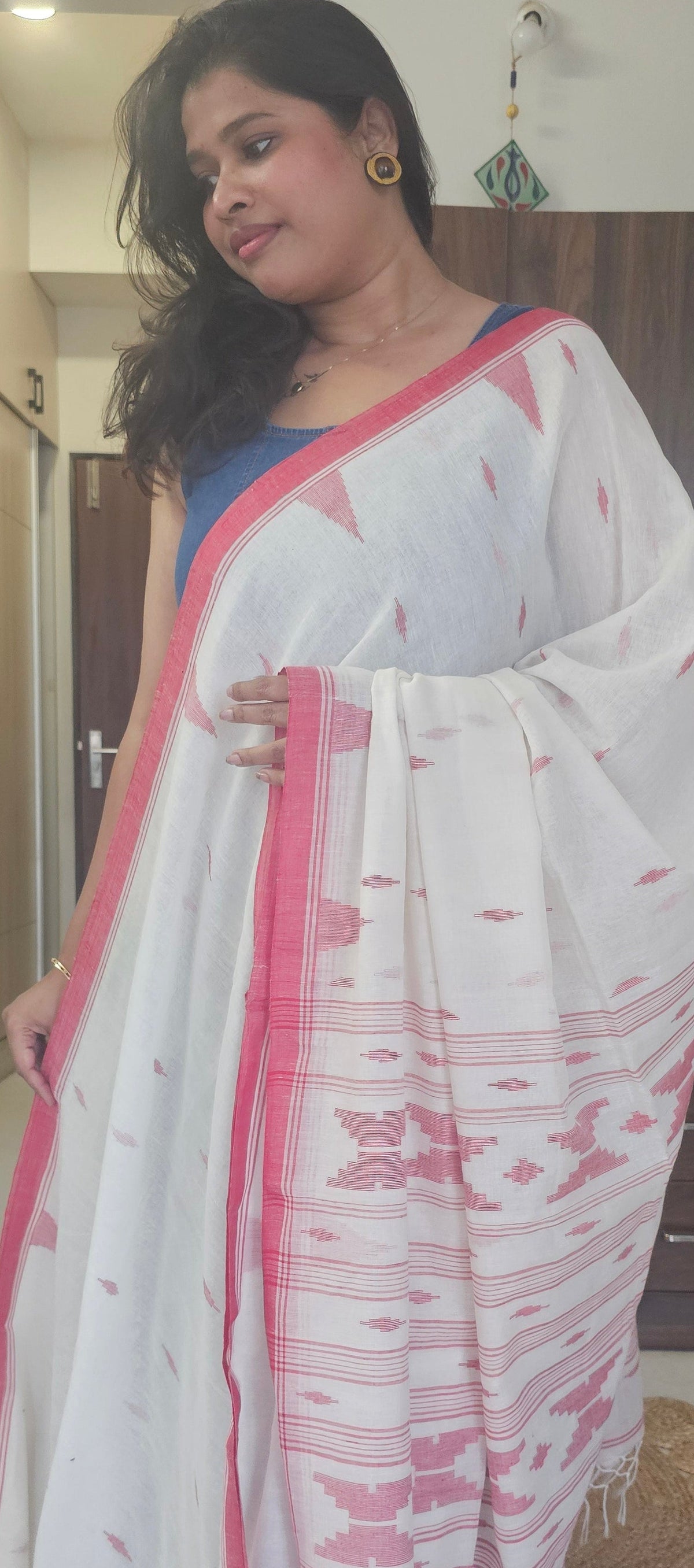 Neerja | Bengal Handloom Needle Jamdani Cotton Saree