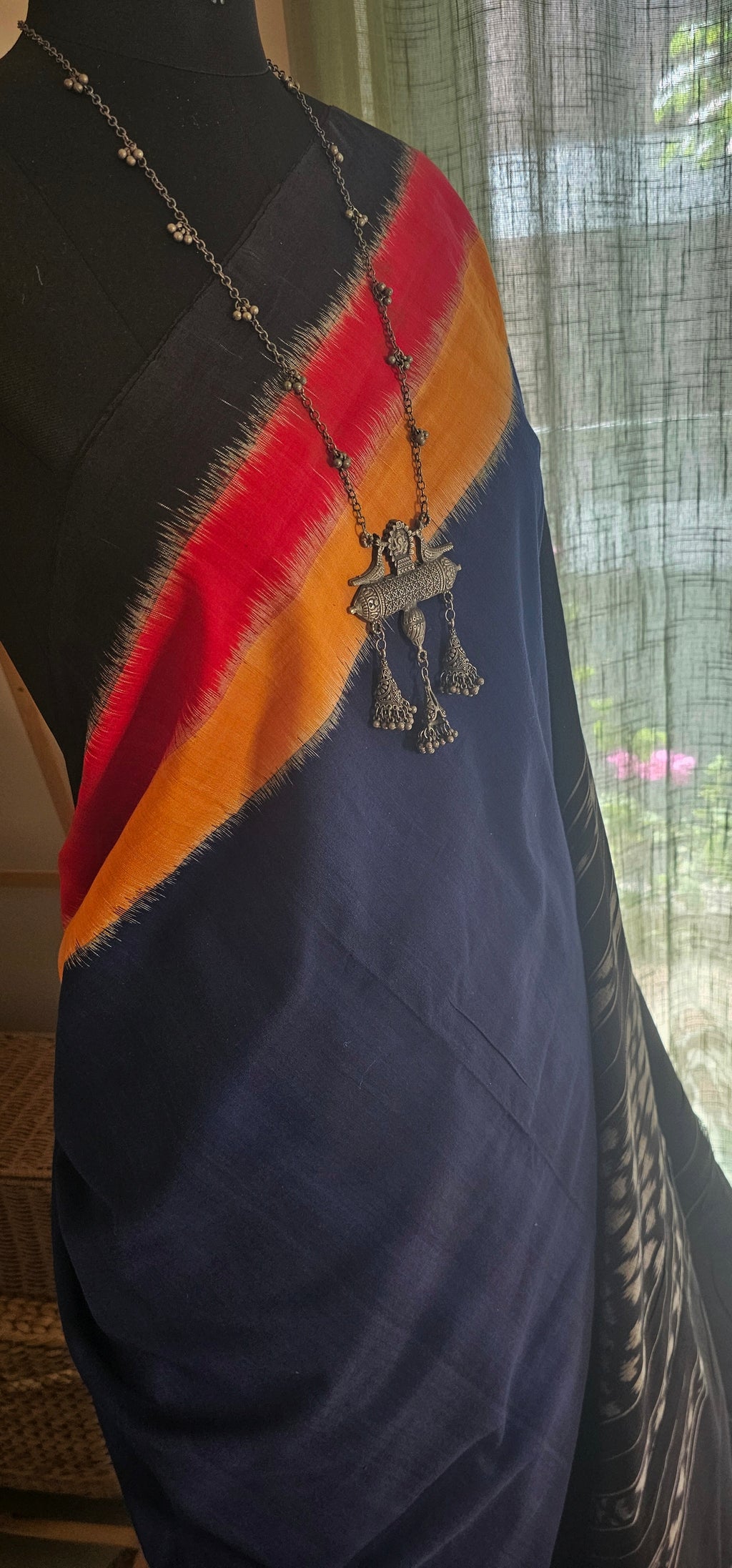 INDRANI | Handwoven Ikkat Weft Cotton Saree