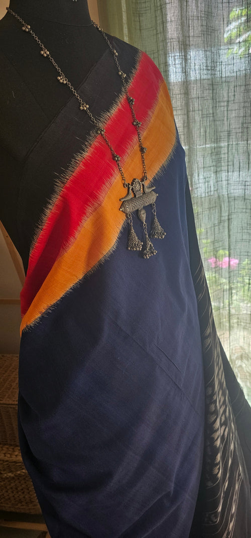 INDRANI | Handwoven Ikkat Weft Cotton Saree