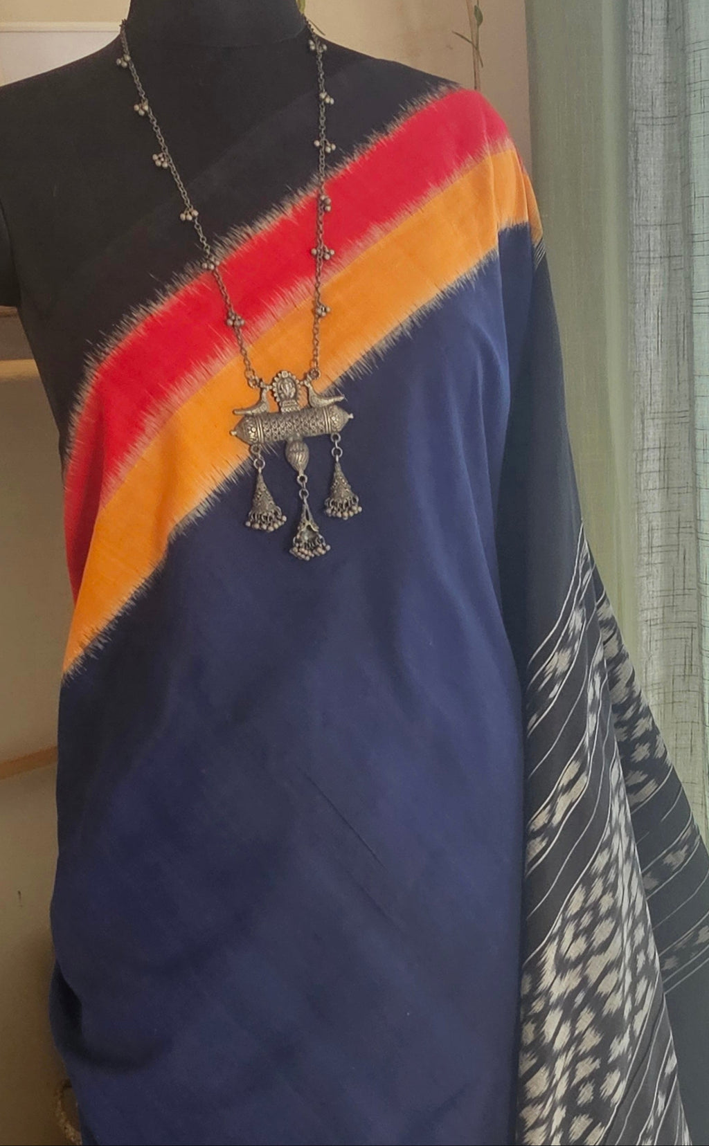 INDRANI | Handwoven Ikkat Weft Cotton Saree