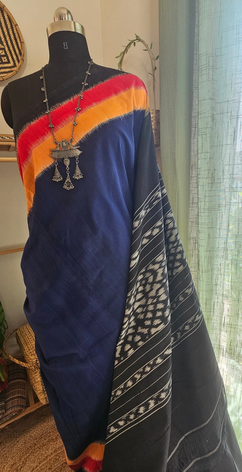 INDRANI | Handwoven Ikkat Weft Cotton Saree