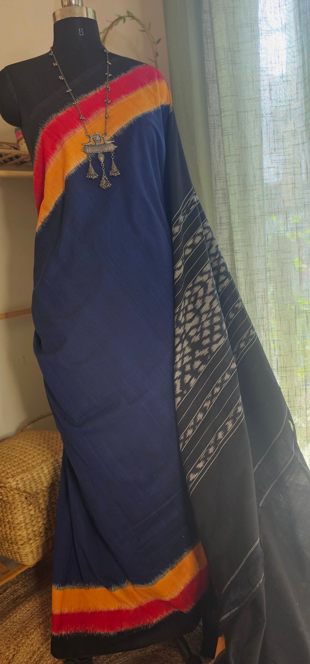 INDRANI | Handwoven Ikkat Weft Cotton Saree
