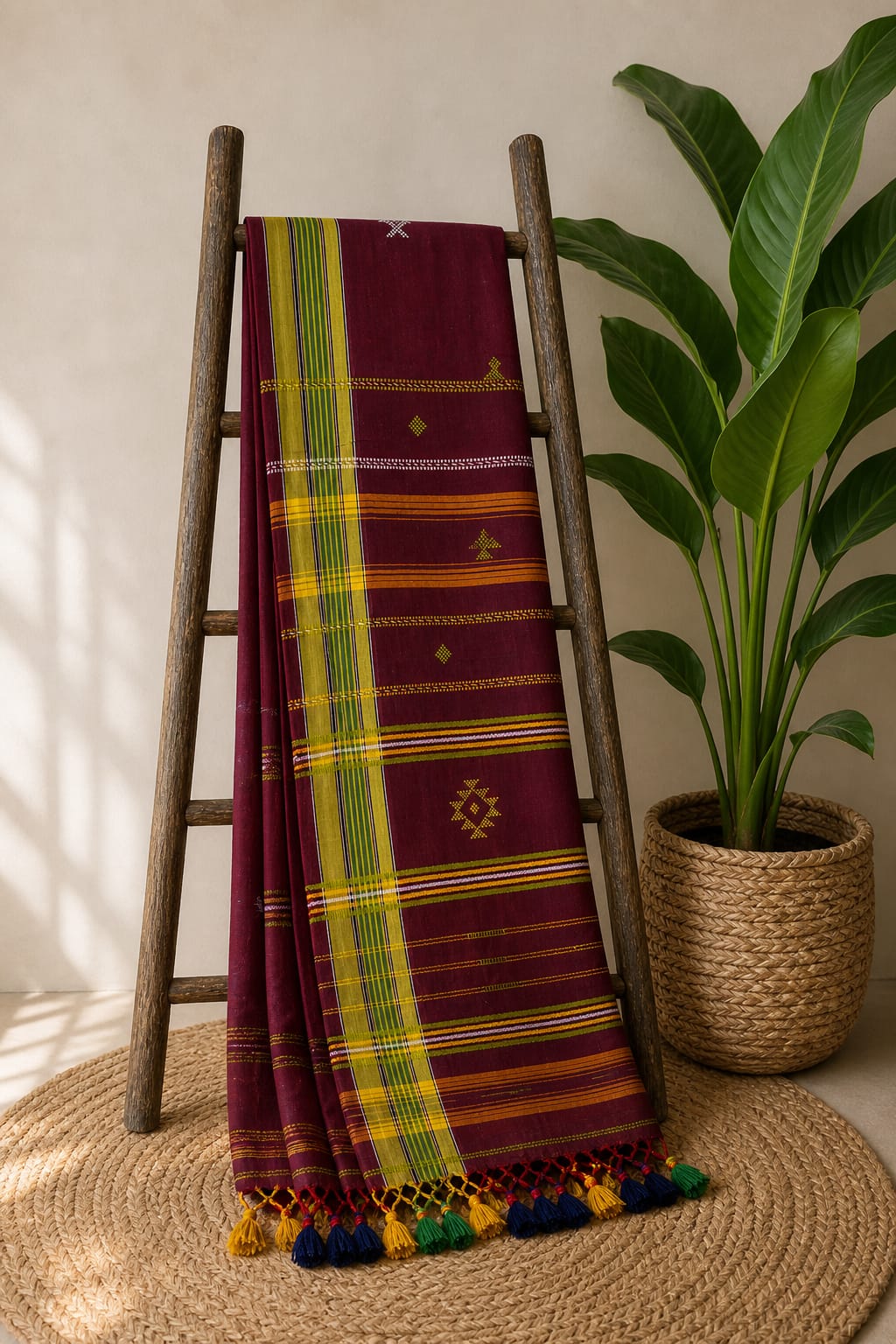 RAKTA KASTURI - Bhujodi Style Bengal Handloom