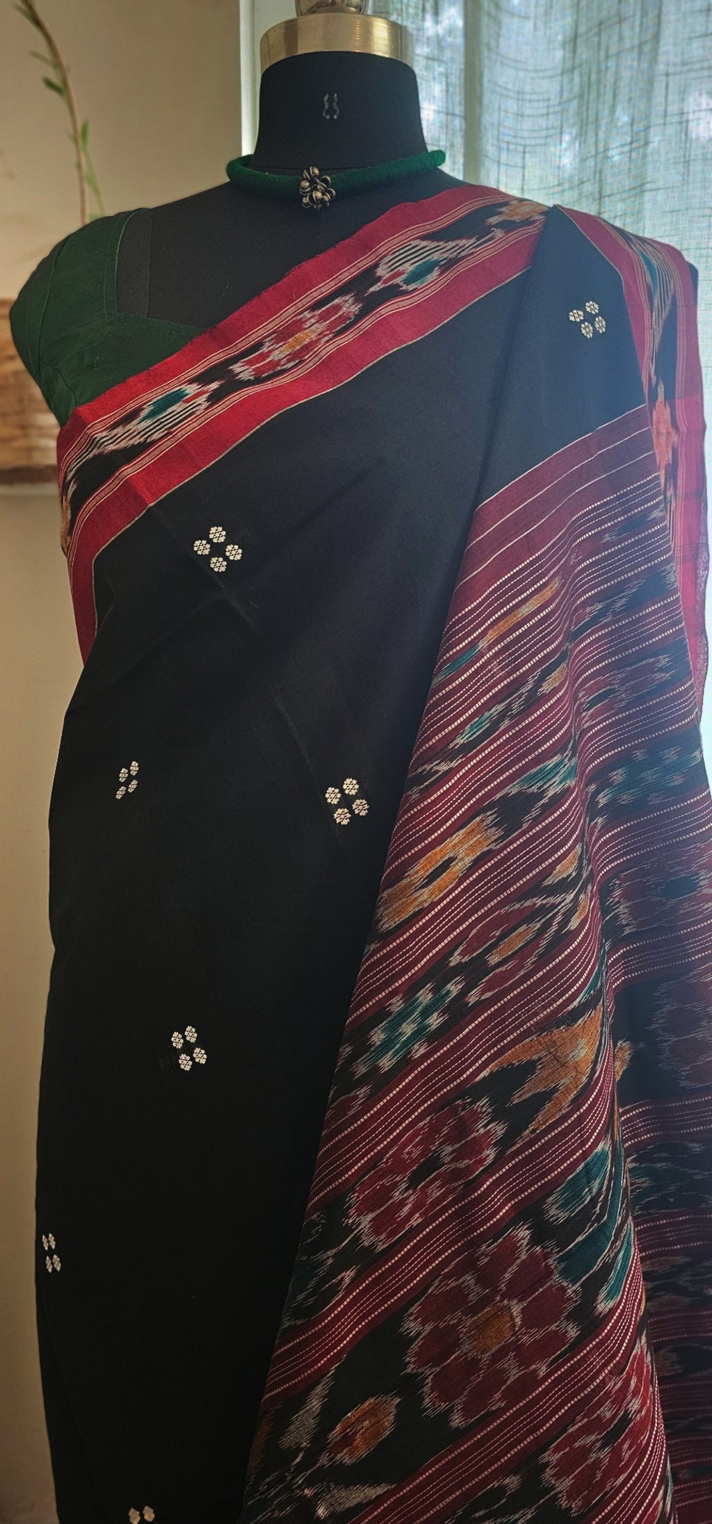 KALINGA NOIR - Authentic Odisha Pittala Cotton Saree